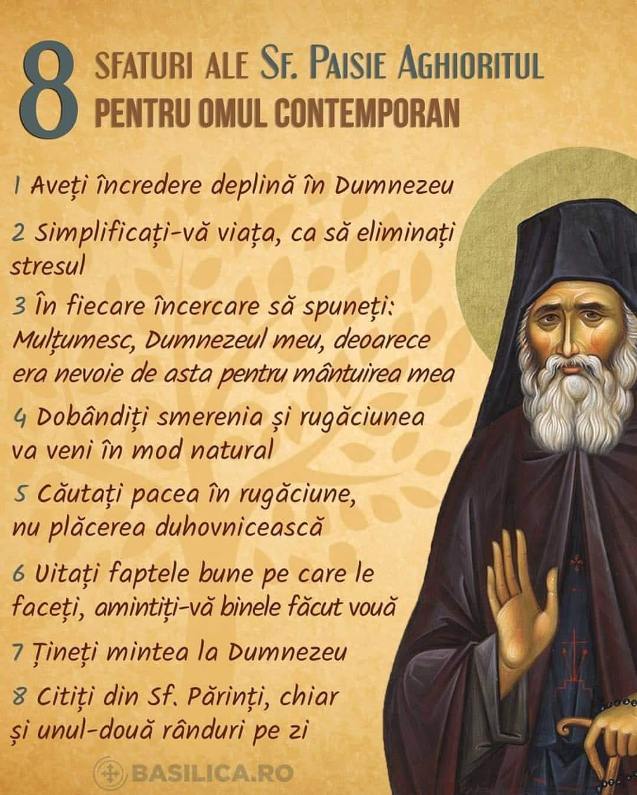 sf paisie aghioritul - 8 sfaturi